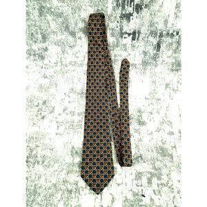 Brooks Brothers Chain Link Geometric Silk Necktie – Made in USA